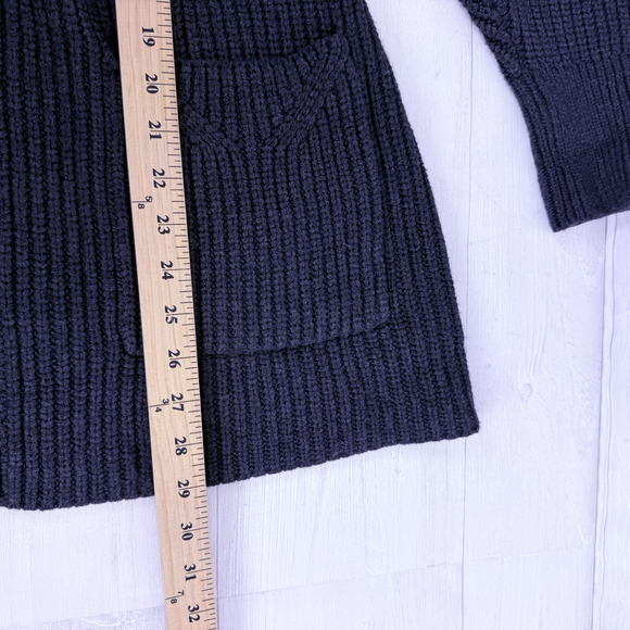 Anthropologie Knitted & Knotted Long Cardigan M Gray Wool Blend Cozy Chunky Fall - Picture 14 of 16